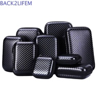 BACK2LIFEM EVA Zipper Bag Black Storage Pocket Pouch Headphone Mini Storage Drive Protective Cover O