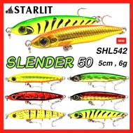 STARLIT Hard Lure Slender 50 SHL542 SINKING PENCIL Minnow 5cm 6g, Flutterstick Twitch Sebarau Siakap