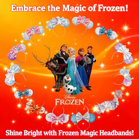Frozen Elsa Princess Anna Snow Crown Headband Hair Accessories Sequins Bow Girls Women Kids Gift Ola