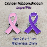 Cancer Ribbon Brooh | Lapel Pin | Purple | Pink | Cancer Awareness