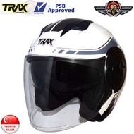 TRAX Helmet T-735 White Grey G1 (PSB Approved)