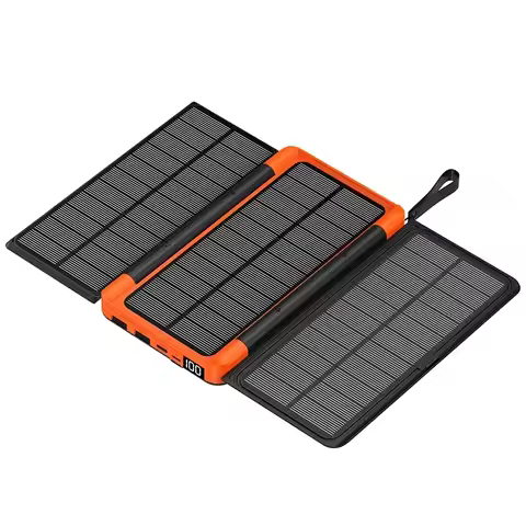 20000mAh Qi Wireless Solar Power Bank Outdoor External Battery Portable Powerbank for iPhone 14 Sams