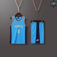Kids Basketball Jersey Oklahoma City Thunder 0 Russell Westbrook Basketball Jersey Boys&Girls Suit