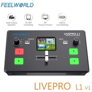 FEELWORLD LIVEPRO L1 V1 Multi Format Video Mixer Switcher 4xHDMI Inputs Camera Production USB3.0 Liv