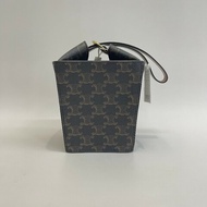 Celine 凱旋門牛皮老花手提盒子包