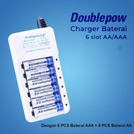 6 Slot AA AAA Rechargeable Battery Charger with AA AAA 6 PCS - DP-B06
