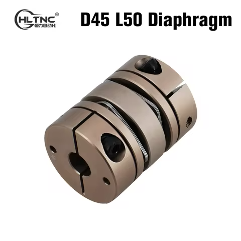 HLTNC D45 L50 Diaphragm Coupling High Precision Double Disc Shaft Coupler 8mm to 20mm Zero Backlash 