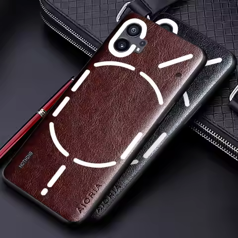 Luxury leather Case for Nothing Phone 1 2 funda Business solid color Soft TUP&Hard PC Phone cover fo
