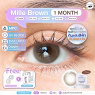 GLITZLENS MILLE BROWN [DIA14.2] คอนแทคเลนส์รายเดือน วัสดุ MPC กัน UVA/UVB Blue Light Blocking