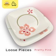 Corelle Square Pretty Pink Dinner Plate / Lunch Plate