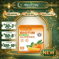 Nature's Key Biotin 2500 MCV Gummies, Vitamin C E B12 Zinc, Sugar Free Option 30 Servings