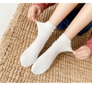 CS08 Korean women's plain long socks below the calf Japanese ankle socks