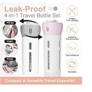 4 IN 1 TOILETRIES TRAVEL BOTTLE SOAP LOTION TRAVEL ORGANIZER