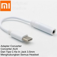Xiaomi Audio Adapter Sambungan Headset Type C Ke Jack Headset 3.5mm Putih Original For Xiaomi Poco F