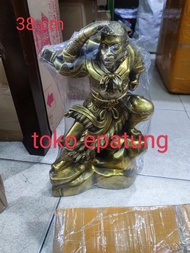 patung dewa sun go kong / kera sakti - berdiri - 38 cm - kuningan