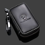 Mercedes Benz Car Key Case Genuine Leather Car Smart Key Chain Keychain Holder Metal Hook for Benz AMG E200 W210 W203 W124 W204 W211 W123 W205 W212 W203 C200 E350 A180 Accessories