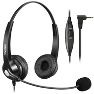 2.5mm Phone Headset with Microphone Noise Cancelling & Volume Controls, Office Telephone Headphone C
