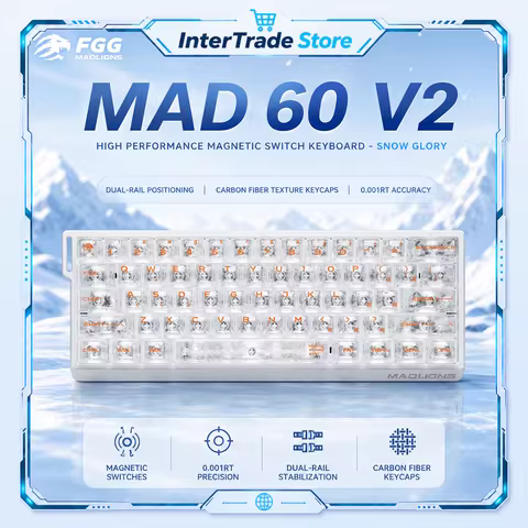 FGG Madlions MAD60 68 V2 Magnetic Gaming Keyboard 0.01mm RT 8K Polling Hot Swappable RGB Wired Web D