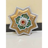 Ornamen Hiasan Tengah Gypsum Vicon Fiting Lampu Plafon 30cm PVC dengan Fitting E27 Plastik/Ornamen L