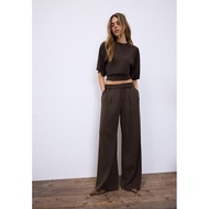 Beautiful Straight-Leg Pants Authentic Stradivarius 2 Colors Brown And Navy