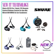 Shure SE215 Pro | Aonic 215 Remote Control Volume Control In-line Mic Wired IEM MMCX In-Ear Earphone