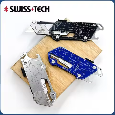 SWISS TECH 2 IN 1 Multi-Function Small Craft Knife Tool For Opening Boxes Cutting Paper And Bottles