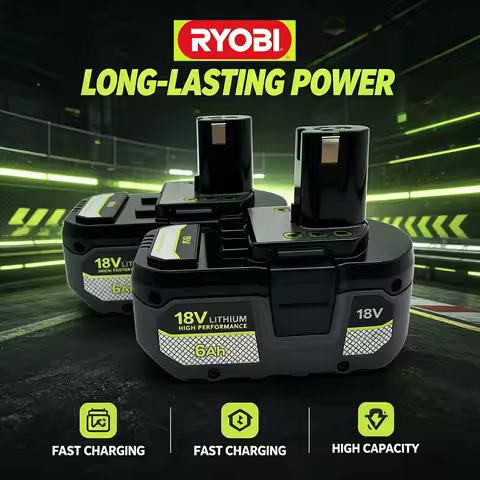 Feel the Freedom of Non-Stop DIY. RYOBI 18V 4.0/6.0/8.0Ah Genuine Battery – One Power Source, Endles