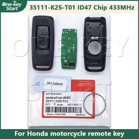 35111-K2S-T01 ID47 Chip 433MHz Motorcycle Remote Key For Honda Motorcycle Air Blade 125/150 Wave 125