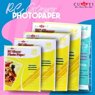 CUYI RC High Glossy Inkjet Photo Paper 3R | 4R | 5R & A4 Size 260gsm 20 sheets per pack Glossy Photo