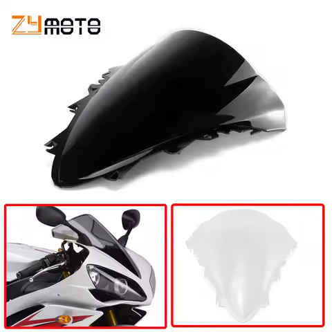 Hot sale For Yamaha YZF 1000 R1 2007 2008 YZF-R1 Windshield WindScreen Double Bubble YZFR1 Black Whi