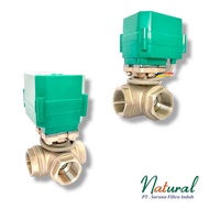 3way Motorized Valve Type L, SS304, 24Volt, CR02, 3 wire 2 control