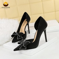 VRAIEMODE luxury High-Heeled Shoes Hollow Women Pumps Pointed Toe Stiletto Ladies High Heels with bo