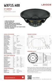 Komponen speaker buat Low Lavoce 15inch WXF15.400