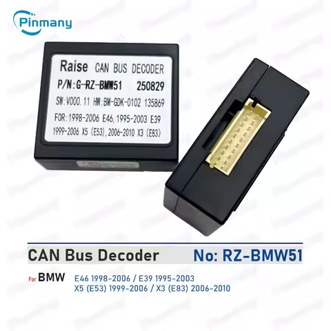 Pinmany Car Android head unit CAN Bus Decoder RAISE G-RZ-BMW51 20-pin black box for BMW X3 X5 E39 E4
