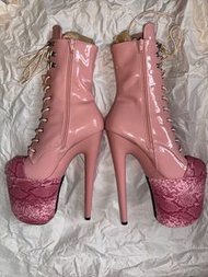 Hella heels Pink Platform Boots pole pleaser