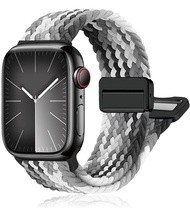 Braided Strap for Apple Watch Series 9 45mm 44mm 42mm 41mm 40mm 38mm Stretchy Nylon Band for iWatch