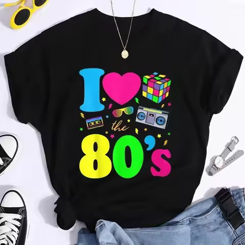 Fashion I Love The 80s 90s Children T-Shirt Vintage 1980s 1990s TShirt Funny Classic Tee Shirt Tops 