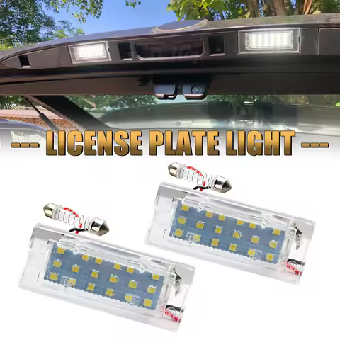 2Pcs Error Free White 18SMD LED Number For BMW X5 E53 2001-2006 X3 E83 2004-2009 LED Light Number Li