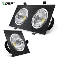 【☑Fast Delivery☑】 li62292595258181 Black Square Dimmable Led Cob Downlight 7w 9w 14w 18w 24w 30w Led Recessed Ceiling Led Cob Spot Light Ac90-265v 3000k