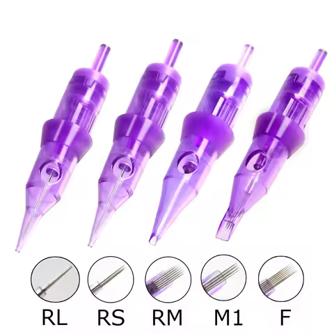5Pcs Tattoo Needle Cartridge 3RL 5RL RS RM M1 Bugpin Round Liner Shader Magnum For Body Tattoo Eyebr