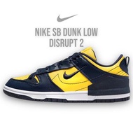 👟Nike Dunk Low Disrupt 2 “Michigan” 密西根色/深藍+黃底黑勾 雙勾設計款運動鞋 男女同款DV4024-400