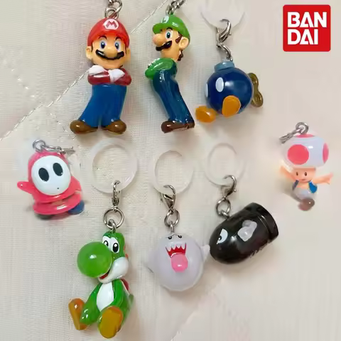 Bandai Super Mario Gashapon Keychain Mini 4cm Pvc Pendant Luigi Yoshi Toad Ghost Hanging Ornament Ba