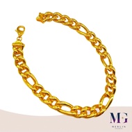 Merlin Goldsmith 22K 916 Gold Italy Curb Chain Bracelet