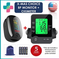 Digital Blood Pressure Monitor Bp Monitor Digital Large Screen LED Portable Fingertip Pulse Oximeter