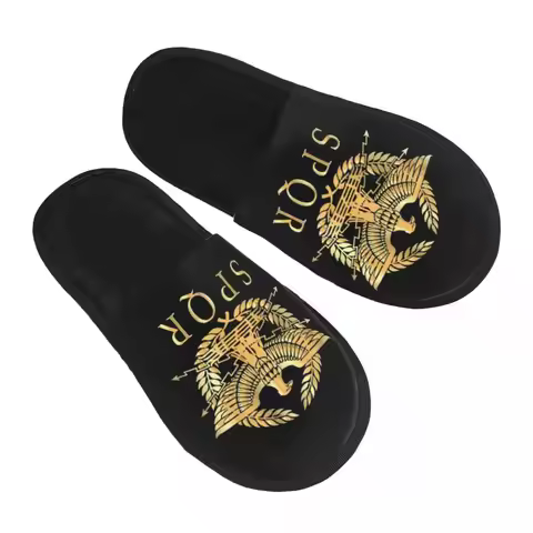 Custom Vintage Gold Roman Empire Byzantine Eagle Emblem Memory Foam Slippers Women Cozy Warm Rome Fl