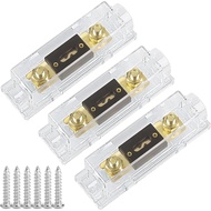 3 Pack 300 AMP ANL Fuse Holder Block 0/2/4/8 Gauge AWG Car Audio 300A 1/0 Zero Gauge Fuses with Box