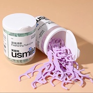 Hot-selling~usmile Small Seahorse Double Thread Fresh Dental Floss Sticks 50 Sticks Clearing Cruel R