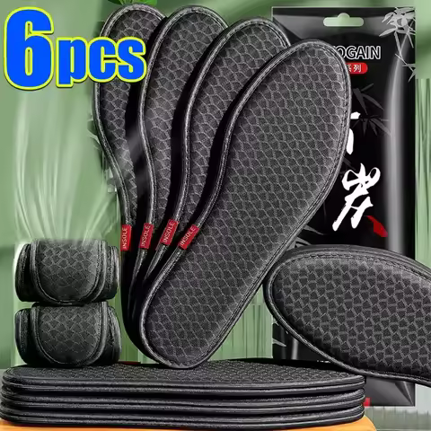 Deodorant Foot Insoles Bamboo Charcoal Insert Absorb-Sweat Mesh Breathable Thin Sport Shoe Pad Sucti