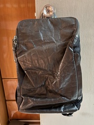 二手 TOUGH Jeansmith (Premium Leather) 黑色真皮拼接背包 表面防潑水