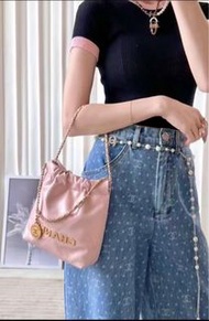 Chanel mini 22 bag 迷你櫻花粉限定色垃圾袋｜AS3980-B08037-NN267｜全新正版正貨